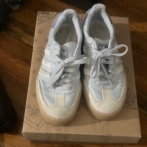 Adidas Light Gray and Cream Sneakers